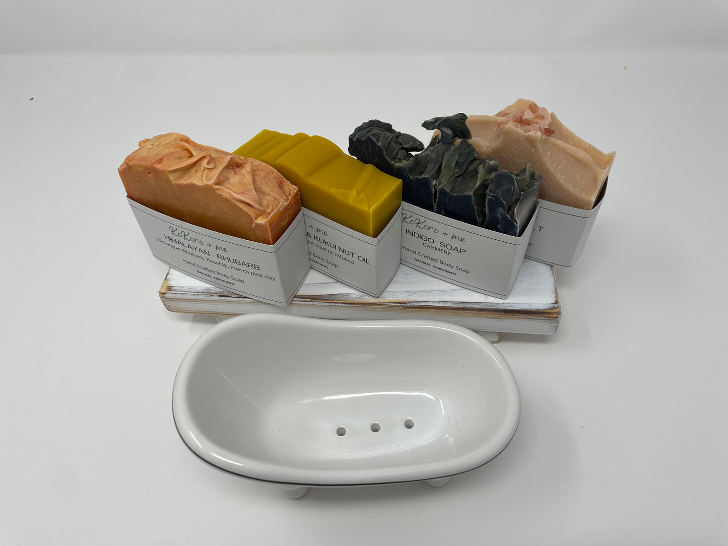 Gift Package (4 cold pressed bar soaps) + Soap Dish